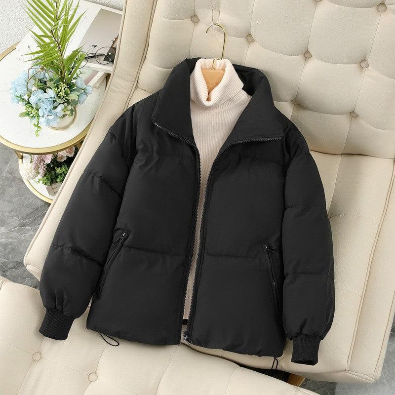 Fashion Ins Style Bread Coat Women's Solid Color Stand Collar Loose Warm Down Jacket Winter Slim Casual Short Coat - Nioor