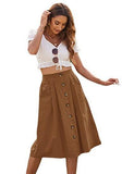 Skirt Casual Button Women's Clothing - Nioor