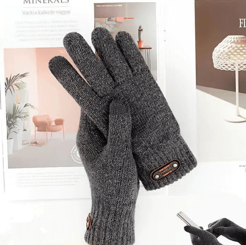 Men's Plus Size Double Layer Touch Screen Gloves - Nioor