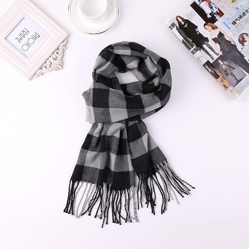 Men's Fashion English Plaid Faux Cashmere Scarf - Nioor