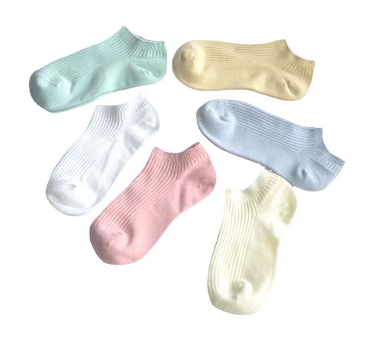 Women's Low-cut Athletic Socks Sweat-absorbent Short Waist Female Cotton Socks - Nioor