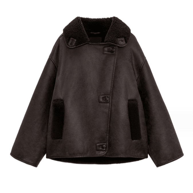 Faux Leather Double-sided Jacket European And American Locomotive Long Breasted Coat - Nioor