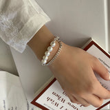 Retro Love Letter Bracelet Double-layer Pearl Bracelet