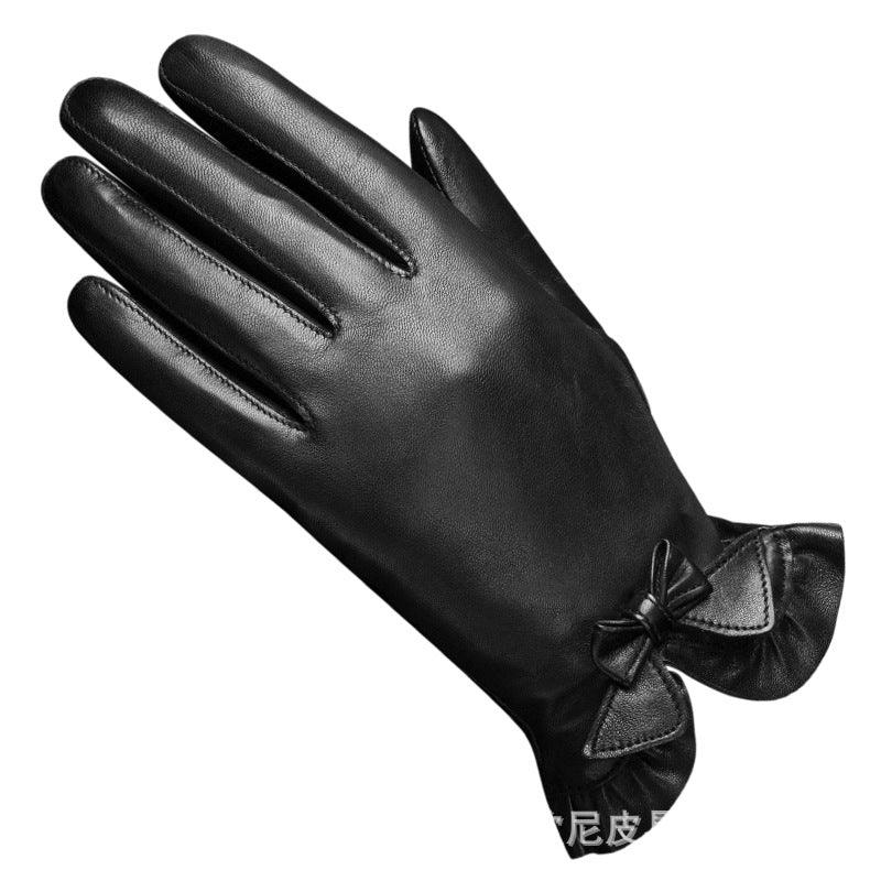 Women's Winter Warm Touch Screen Leather Gloves - Nioor