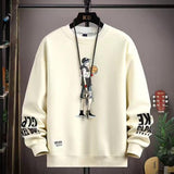 Round Neck Sweater For Men Fleece-lined Thickened Teenagers - Nioor