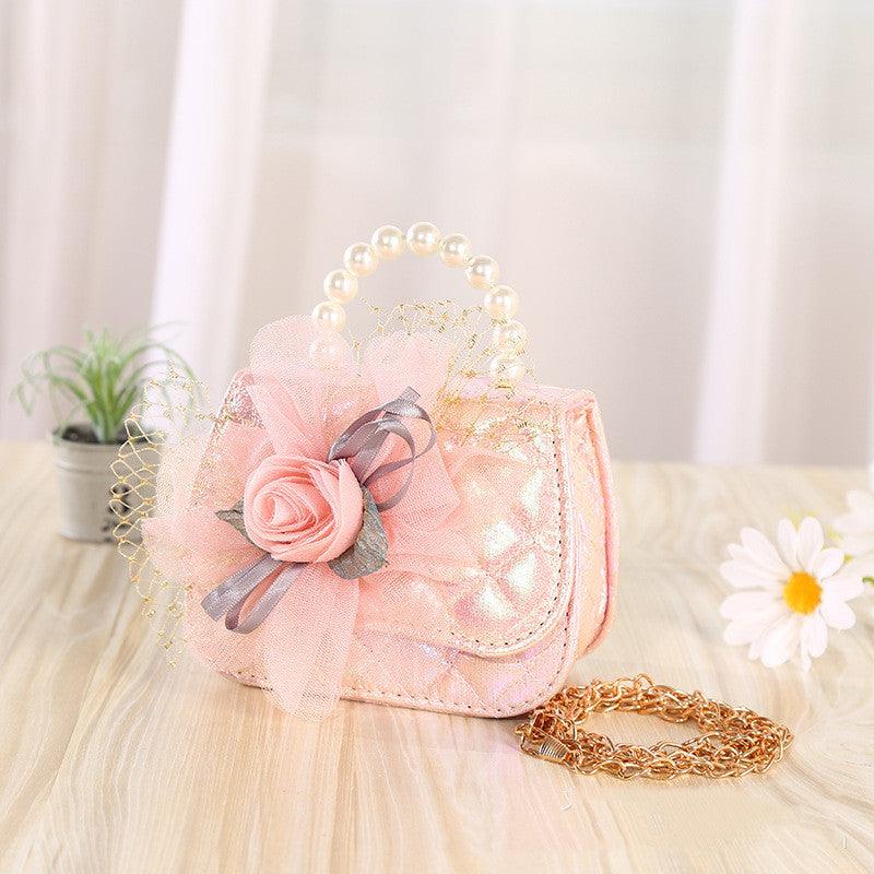 Flower Knitted Pearl Portable Diagonal Bag - Nioor