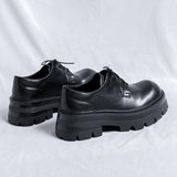 Men's Leather Shoes Business Formal Wear Big Head High-grade British Style Thick Sole Increased - Nioor