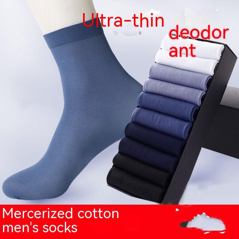 Thin Men's Mid-calf Business Sweat-absorbent Straight Up Socks - Nioor