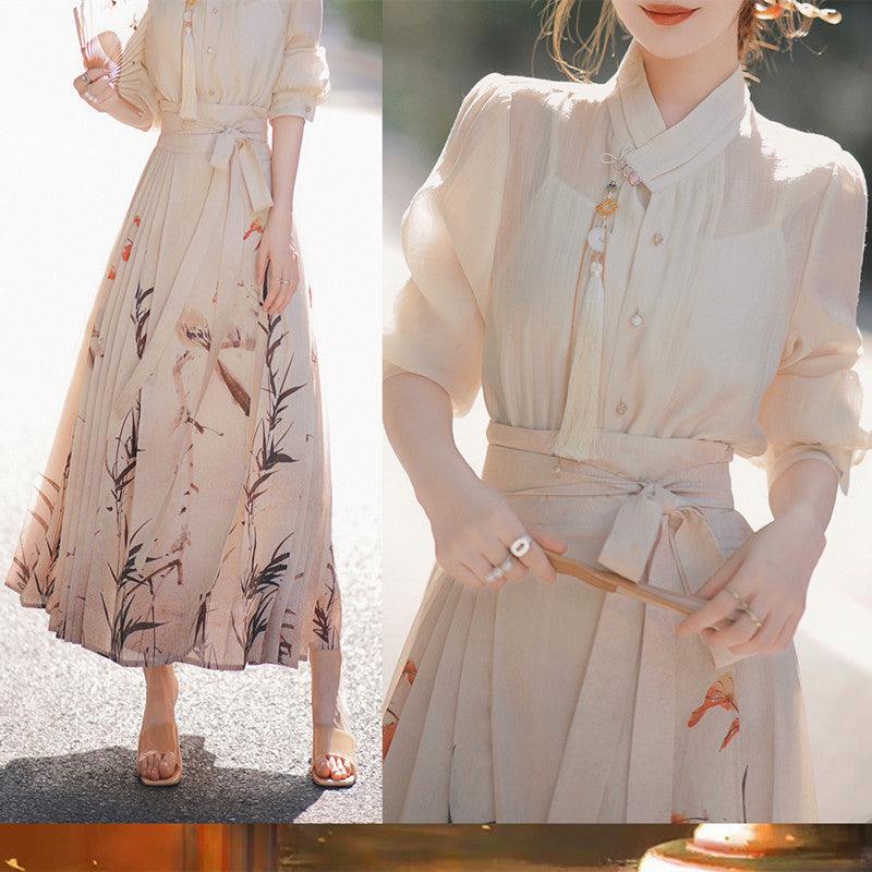 Tencel New Chinese Style Heritage Classic Horse-face Skirt Women's Clothing - Nioor