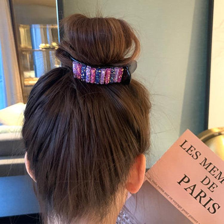 Girl Skittles Barrettes Back Head Grip Bun Hair Band Cute Internet Influencer Hairpin - Nioor