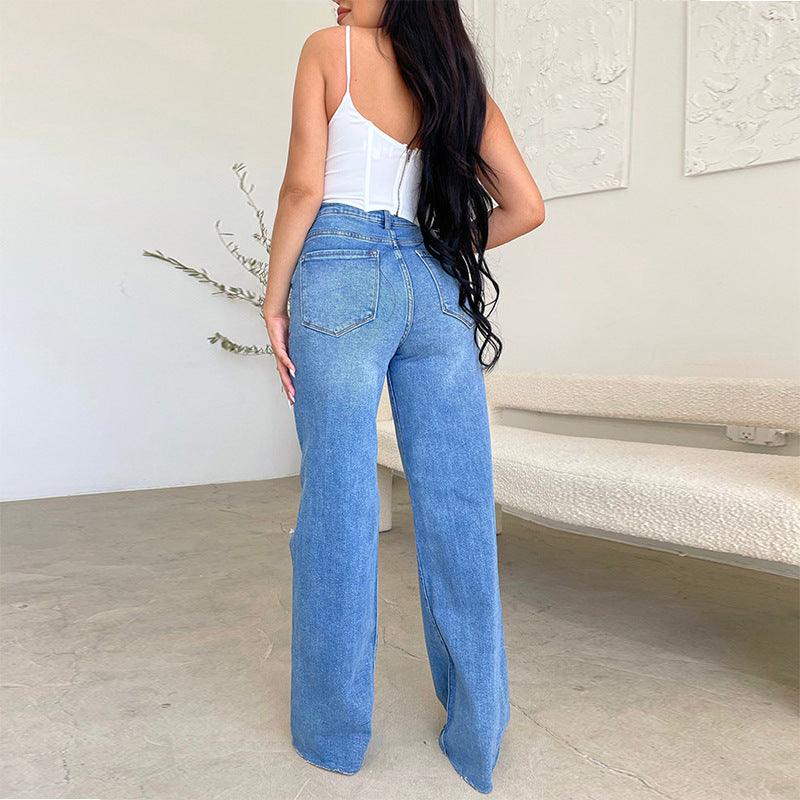 Fashion Holes Frayed Casual Pants - Nioor