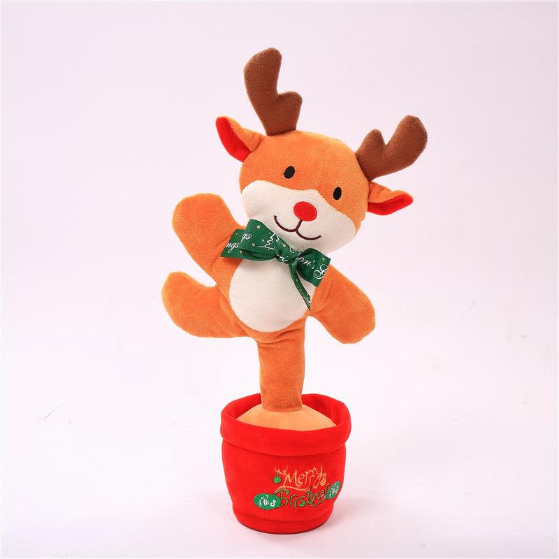 Dancing Christmas Toys Funny Tree Repeat Talking Electronic Plush Toys Can Sing Record Lighten Early Education Funny Gift Christmas - Nioor