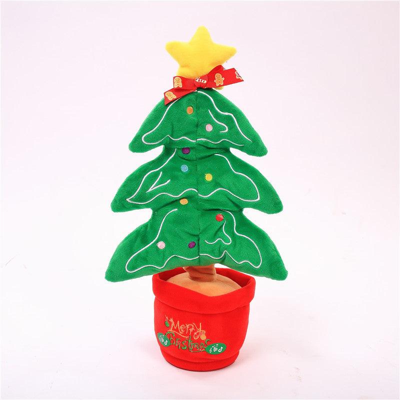 Dancing Christmas Toys Funny Tree Repeat Talking Electronic Plush Toys Can Sing Record Lighten Early Education Funny Gift Christmas - Nioor