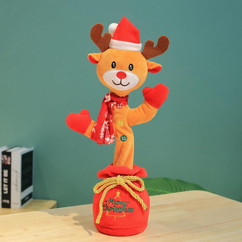 Dancing Christmas Toys Funny Tree Repeat Talking Electronic Plush Toys Can Sing Record Lighten Early Education Funny Gift Christmas - Nioor