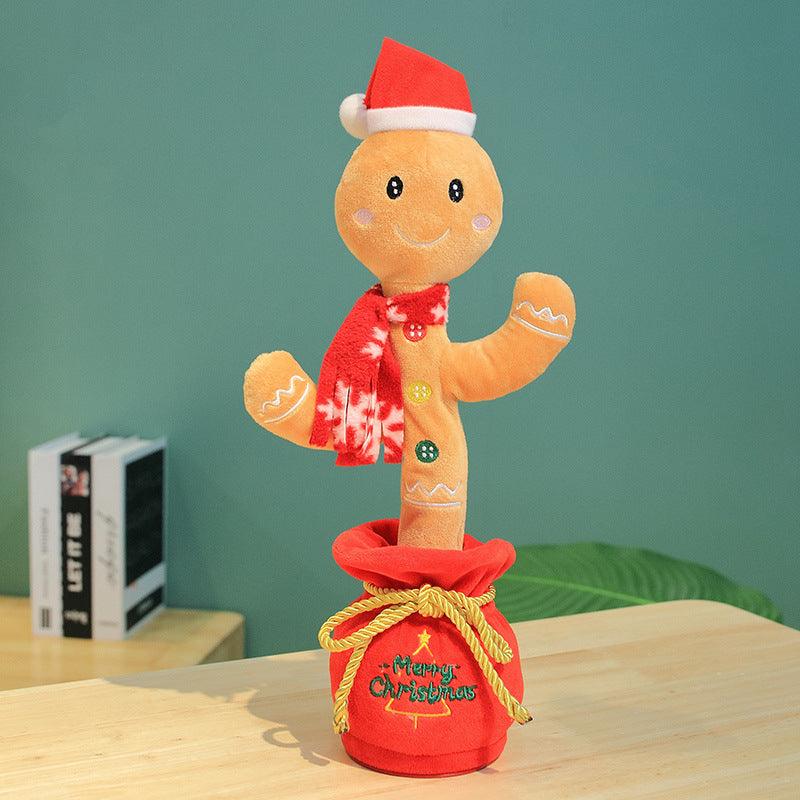 Dancing Christmas Toys Funny Tree Repeat Talking Electronic Plush Toys Can Sing Record Lighten Early Education Funny Gift Christmas - Nioor