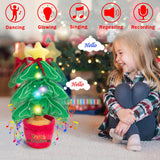 Dancing Christmas Toys Funny Tree Repeat Talking Electronic Plush Toys Can Sing Record Lighten Early Education Funny Gift Christmas - Nioor