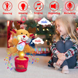 Dancing Christmas Toys Funny Tree Repeat Talking Electronic Plush Toys Can Sing Record Lighten Early Education Funny Gift Christmas - Nioor