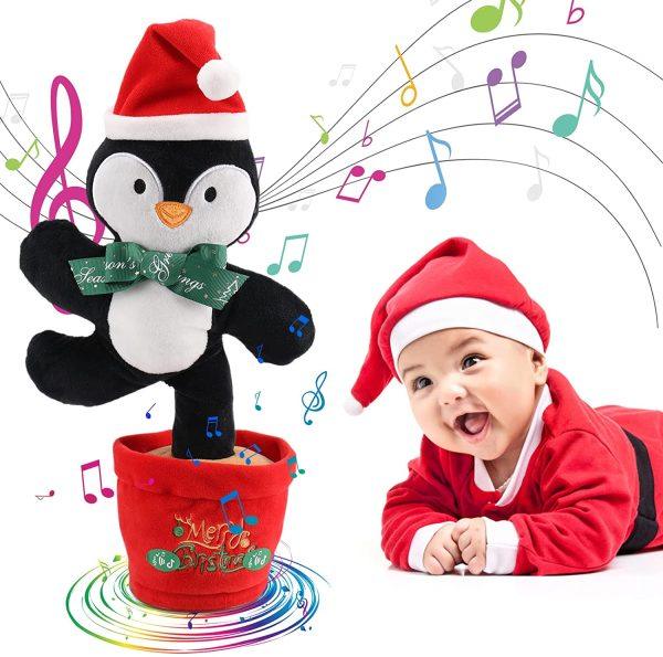 Dancing Christmas Toys Funny Tree Repeat Talking Electronic Plush Toys Can Sing Record Lighten Early Education Funny Gift Christmas - Nioor