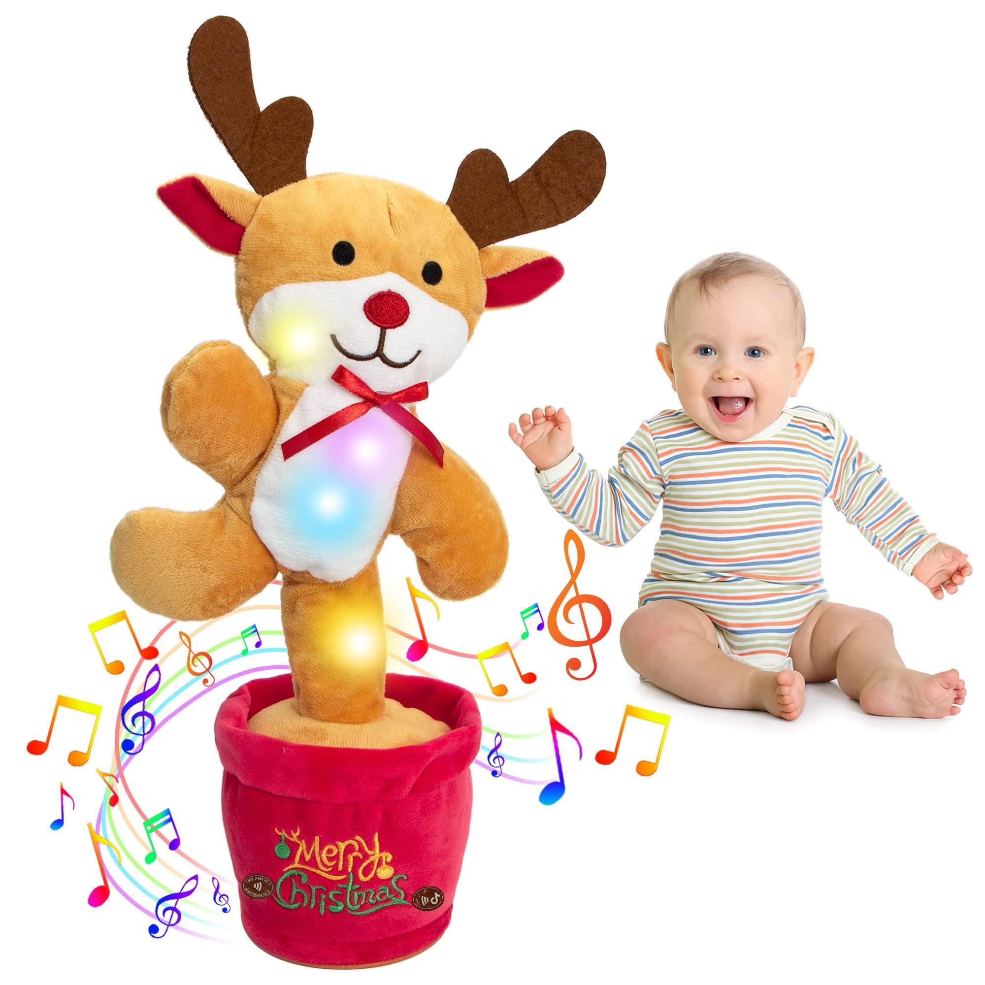 Dancing Christmas Toys Funny Tree Repeat Talking Electronic Plush Toys Can Sing Record Lighten Early Education Funny Gift Christmas - Nioor