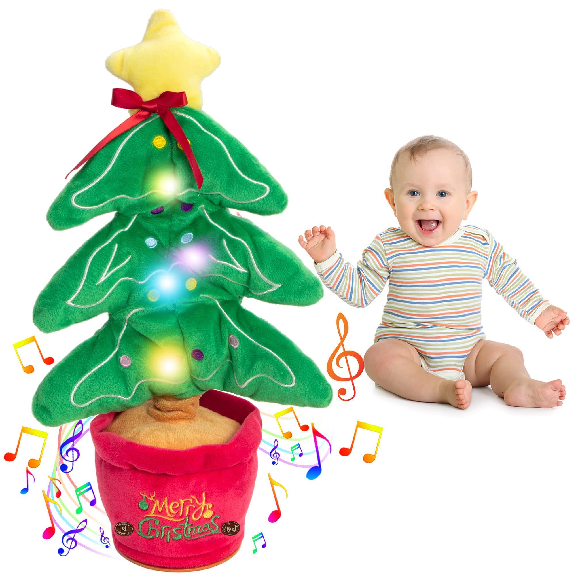 Dancing Christmas Toys Funny Tree Repeat Talking Electronic Plush Toys Can Sing Record Lighten Early Education Funny Gift Christmas - Nioor