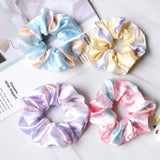 Simple Cloth Satin Tie-dye Children Large Intestine Ring Hair Accessories Headdress - Nioor