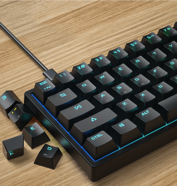 61-key Pluggable Mechanical Keyboard RGB Light Effect Computer Keyboard - Nioor