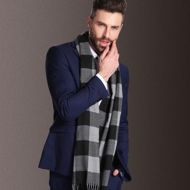 New Europe Fashion Shawl Scarves Men Winter Warm Tartan - Nioor