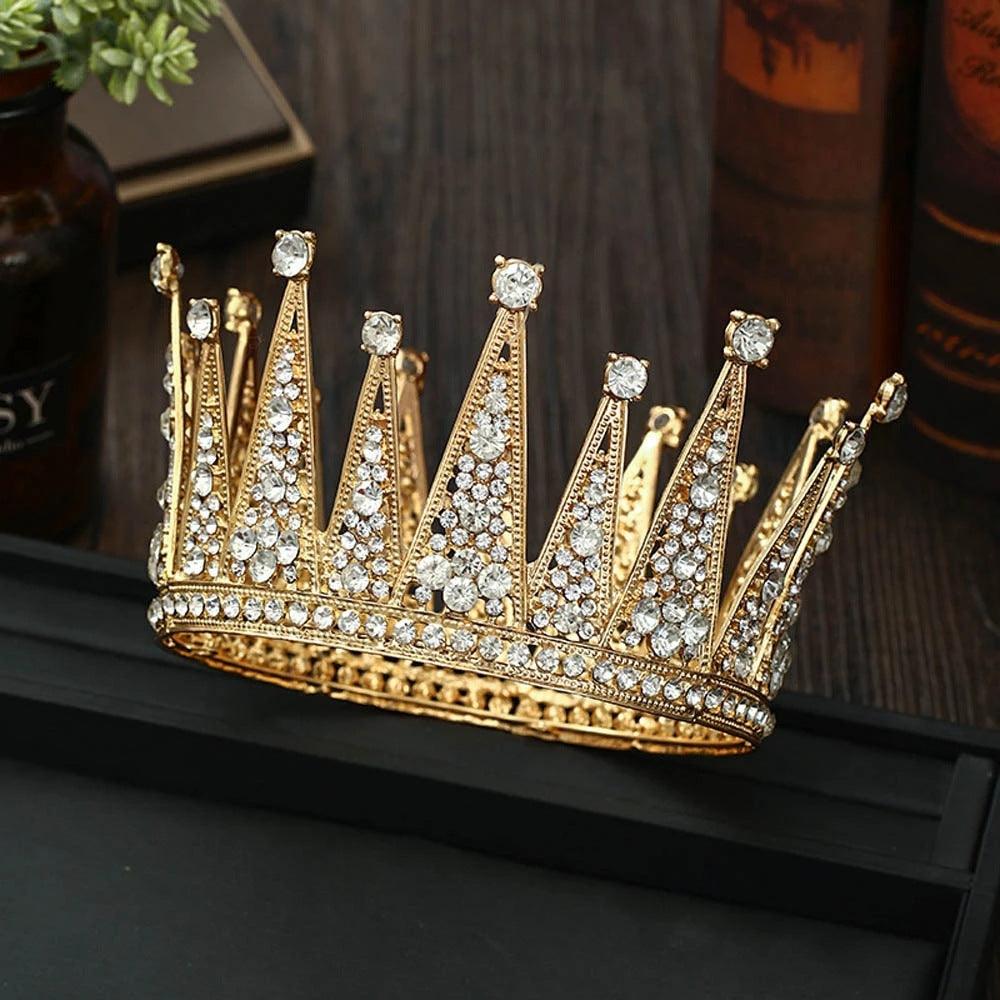 Fashion Bridal Hair Accessories Alloy Hollow Diamond Crown - Nioor