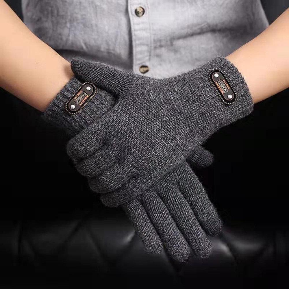 Men's Plus Size Double Layer Touch Screen Gloves - Nioor