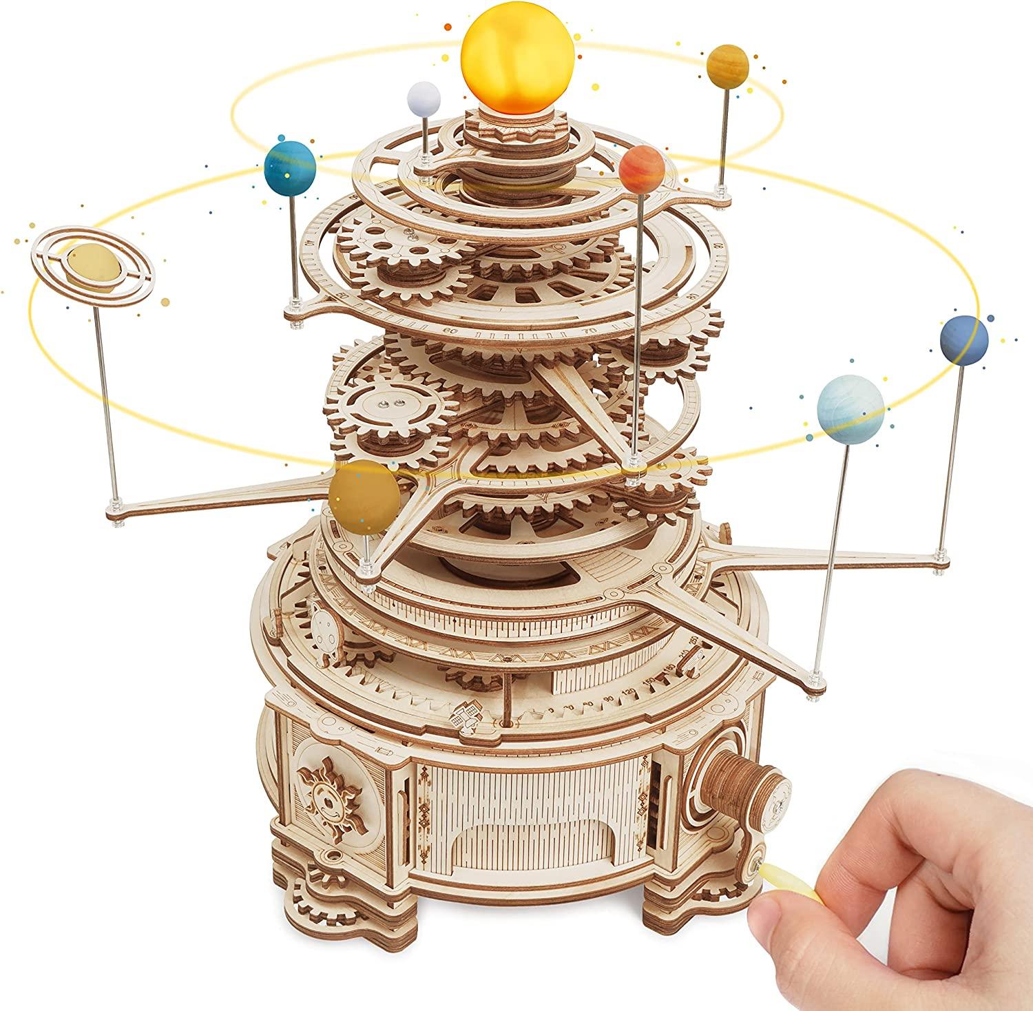 Robotime ROKR 316PCS Rotatable Mechanical Orrery 3D Wooden Puzzle Games Assemble Model Building Kits Toys Gift For Children Boys - Nioor