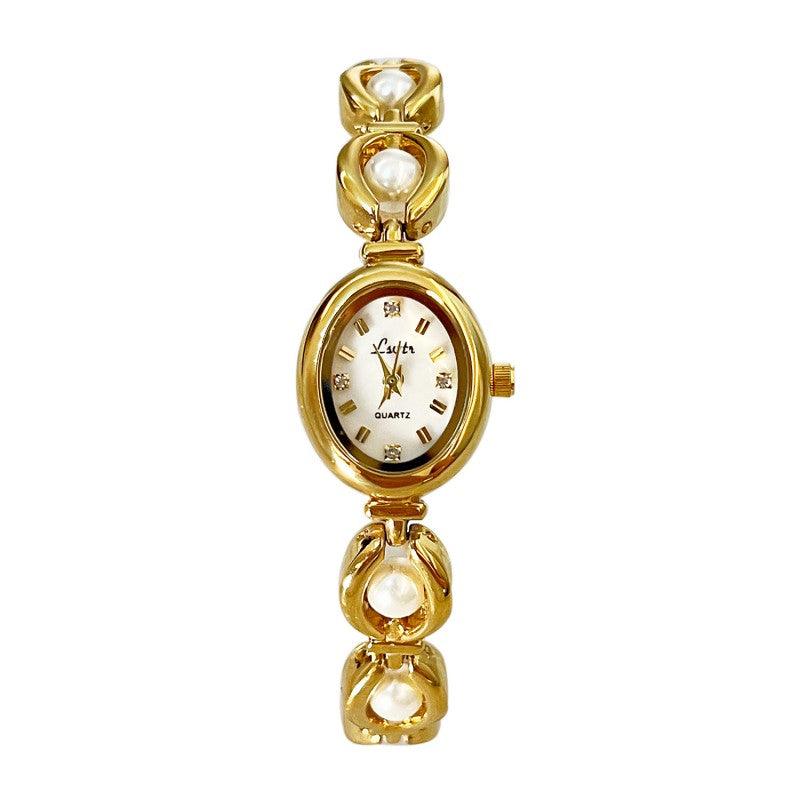 New Mid-ancient Light Luxury Imitation Pearl Watch Temperamental Bracelet Women's Watch - Nioor