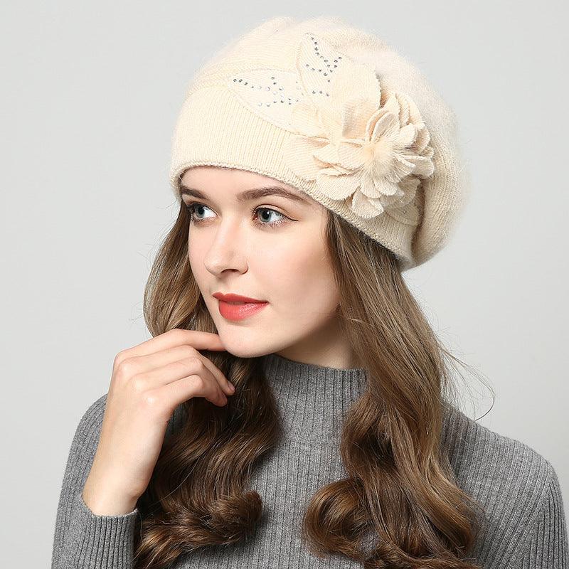 Autumn Winter All-match Rabbit Fur Knitted Woolen Cap Women - Nioor