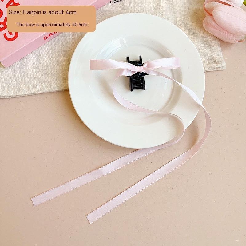 Cute Bow Ribbon Grip Sweet Children's High-grade Back Headdress - Nioor