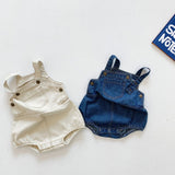 Baby Cotton Material Denim Triangle Jumpsuit