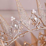 The Whole Circle Full Of Diamonds Crystal Big Crown Wedding Headdress - Nioor