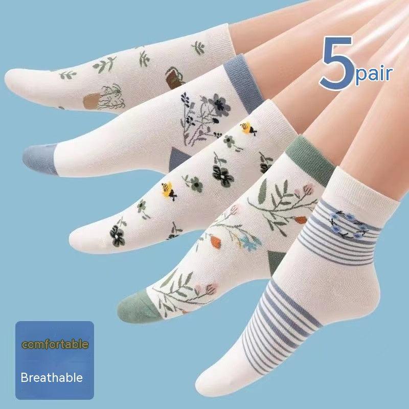 Men's And Women's Fashion Middle Warm Wear-resistant Sweat-absorbent Breathable Cotton Socks - Nioor