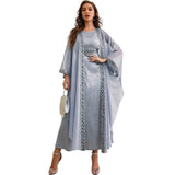 Autumn Muslim New Middle East Dubai Arab Abaya Embroidery Set Female Side