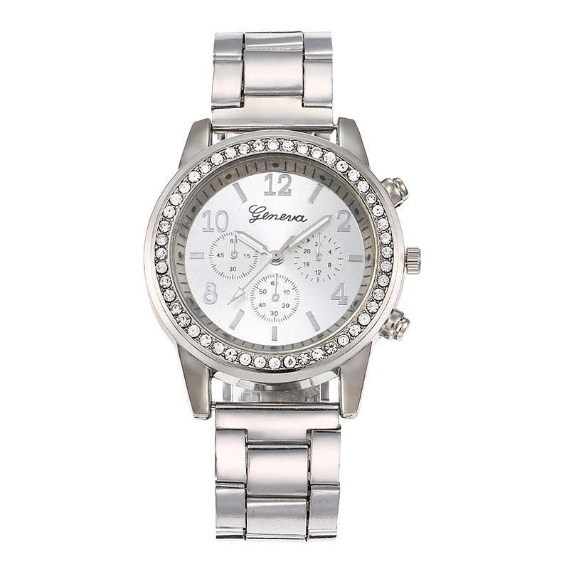 Women's Diamond Business Steel Belt Gift Box Fashionable All-match Trendy Quartz Watch - Nioor