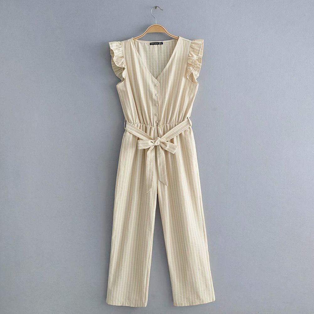 Denise collectie - Stijlvolle katoenen jumpsuit met strepen - Nioor