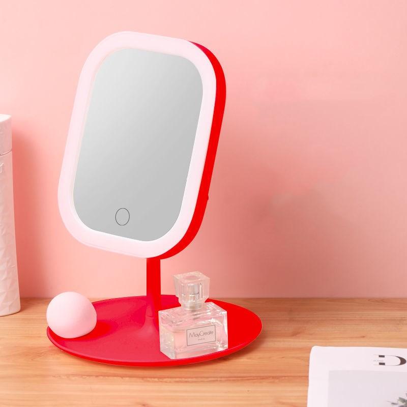 Desktop Mirror Dressing Mirror With Light Bulb Fill Light Beauty Makeup - Nioor