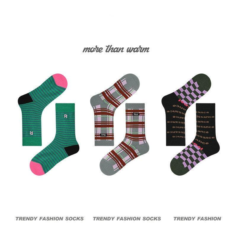 Women's Vintage Combed Cotton Warm Mid-calf Length Socks - Nioor