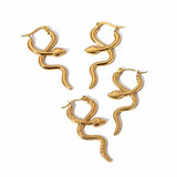 Serpentine Titanium Steel Ear Clip 18K Gold-plated Stainless Steel - Nioor