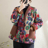 Ethnic Style Chinese Frog Presbyopic Cotton-padded Jacket - Nioor