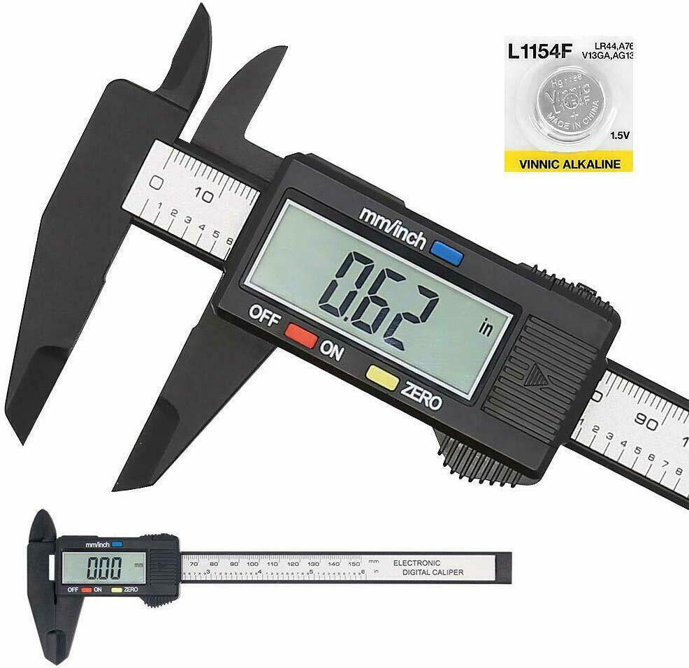 Digital Caliper Electronic Gauge Carbon Fiber Vernier Micrometer Ruler 150mm 6 - Nioor