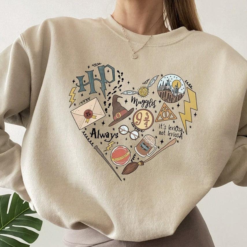 Digital Printing Sweater Hipster Round Neck Pullover Long Sleeve Sweater Women - Nioor