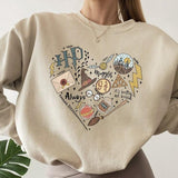 Digital Printing Sweater Hipster Round Neck Pullover Long Sleeve Sweater Women - Nioor