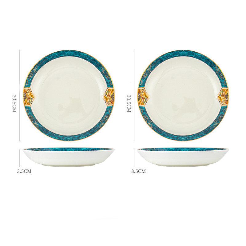 Dinner Plates Ceramic Steak Plate Web Porcelain - Nioor