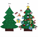 DIY Felt Christmas Tree New Year Toddler Kids Handmade Gift Toys Door Wall Hanging Ornaments Holiday Party Home Decor Set - Nioor