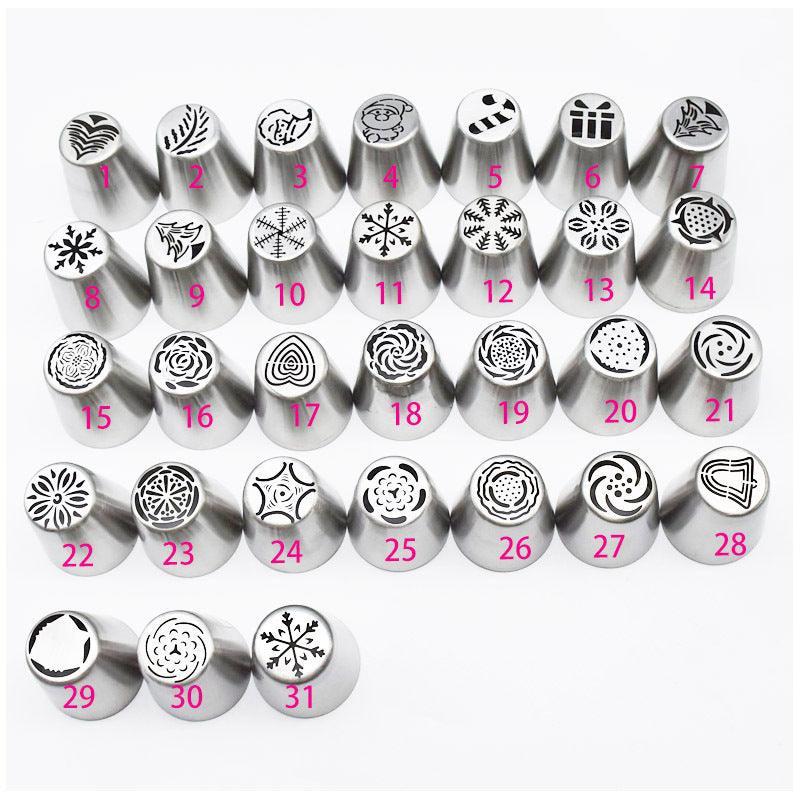 DIY Series Stainless Steel Christmas Decorating Mouth 30 Variety of Cakes Decoration Tools - Nioor