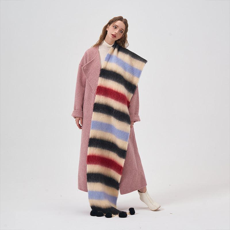 Dopamine Color Striped Shawl Winter - Nioor